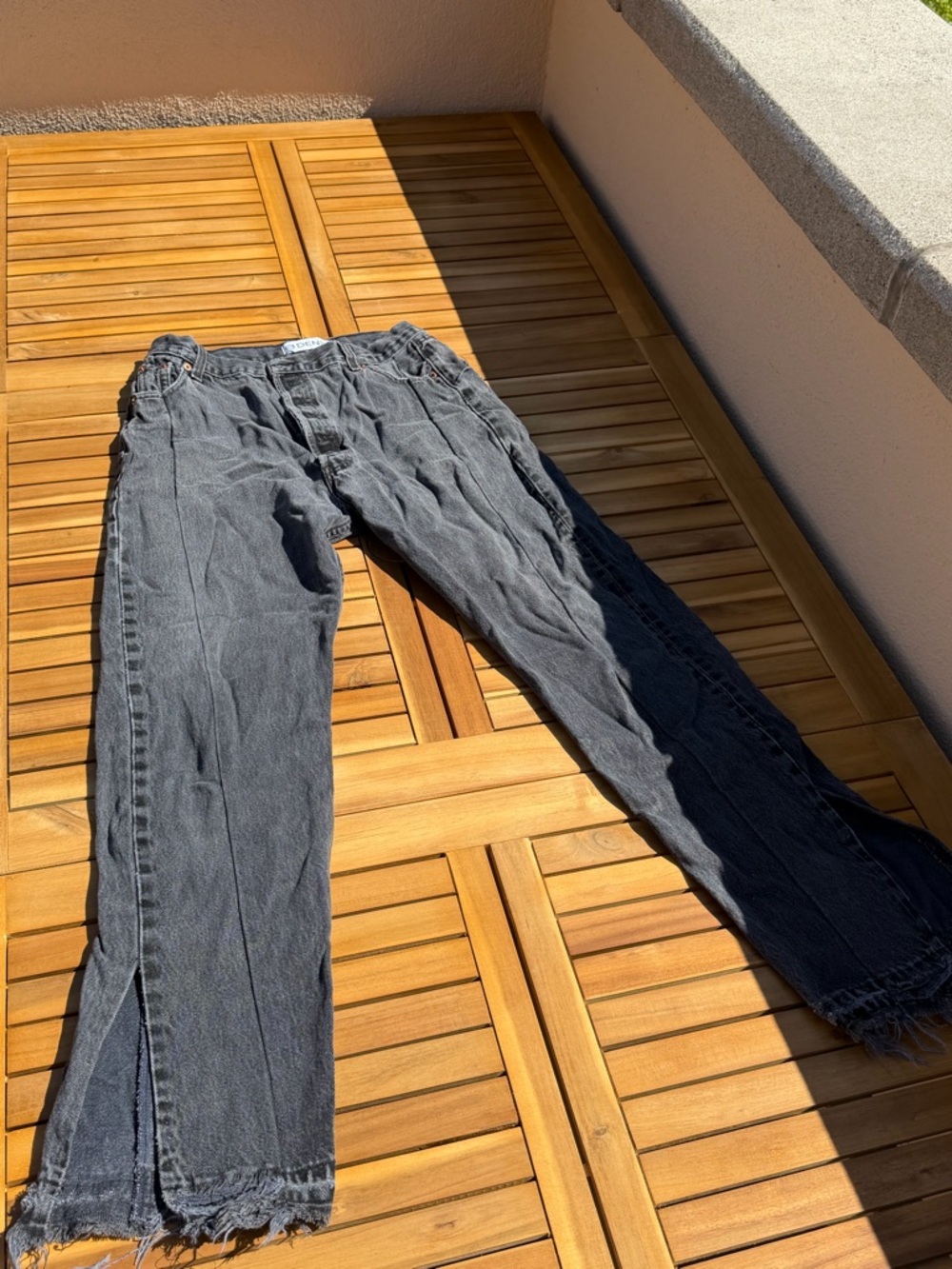 EB Denim Washed Black Straight-Leg Jeans